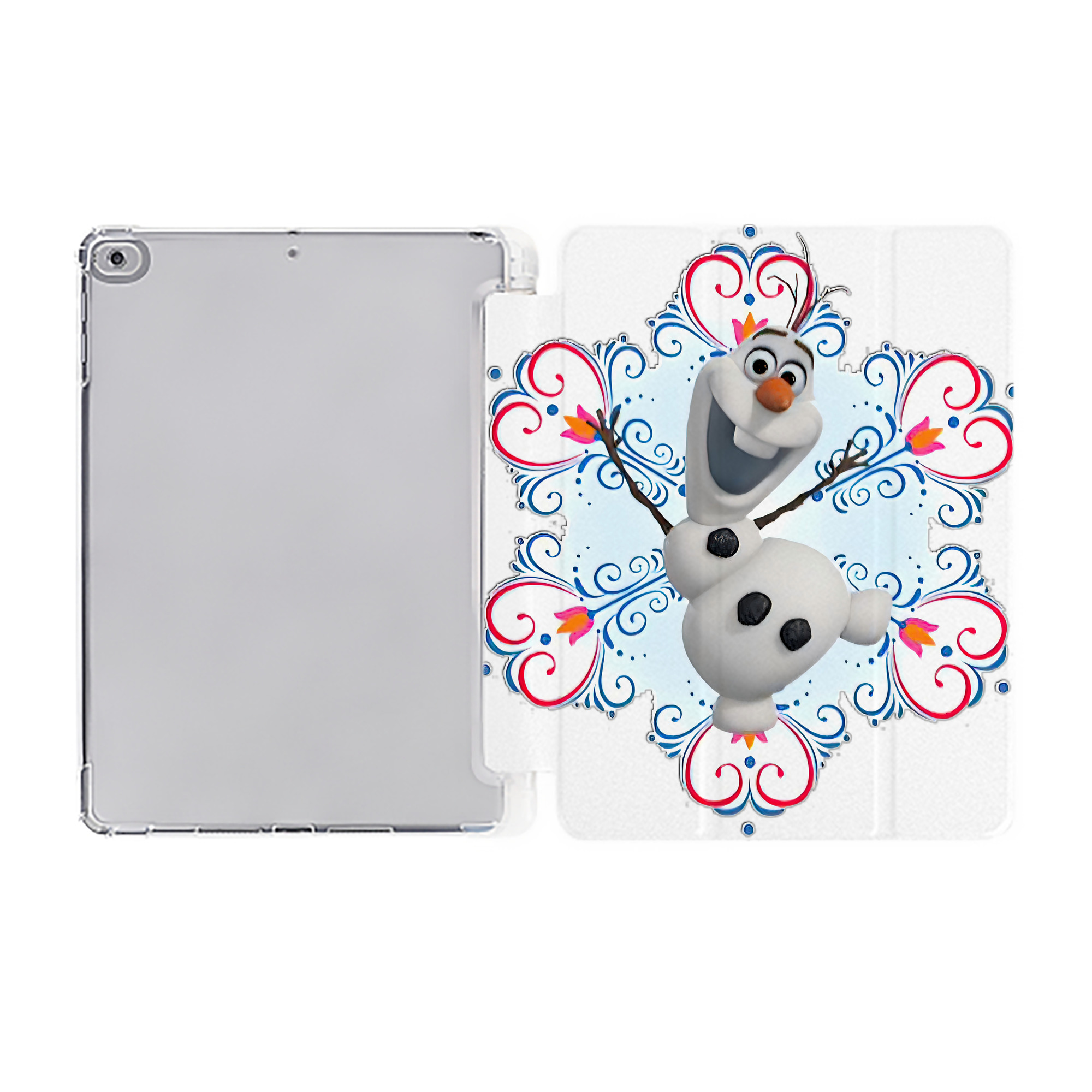 （画像用） アナと雪の女王 アンナ エルサ Frozen Anna Elsa IPad ケース ペン収納付き 三つ折りスタンド PUレザー×シリコン 対応機種9.5/10.5/10.9インチ